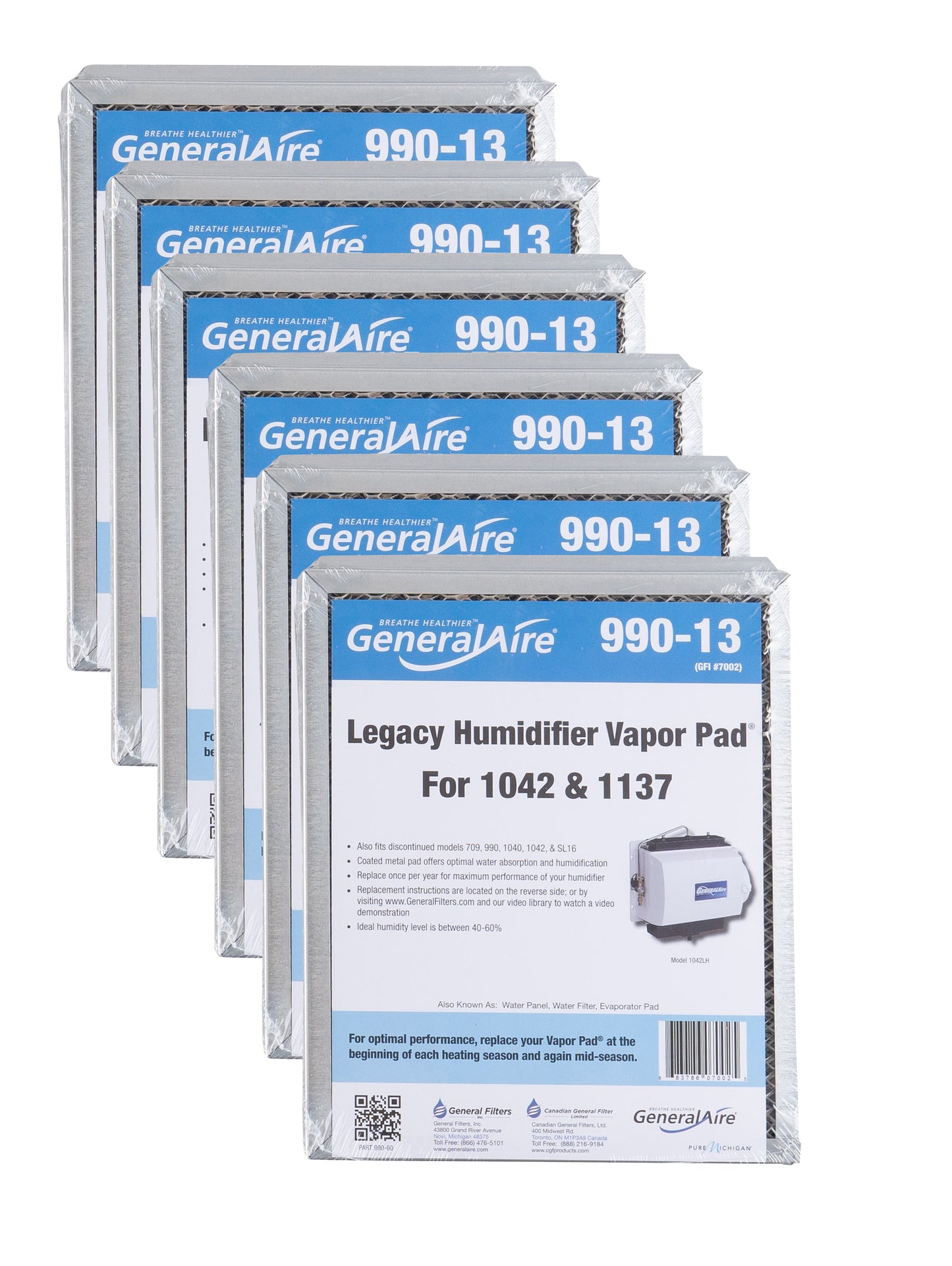 GeneralAire 990-13 - Replacement Vapor Pad for Models 1137/1040 and 1042 Series, 12" x 9.75" x 1.5"