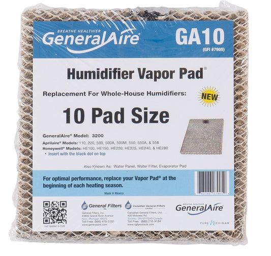 GeneralAire GA10 - Replacement Vapor Pad for Model 3200, 9.75" x 9.5" x 1.38"