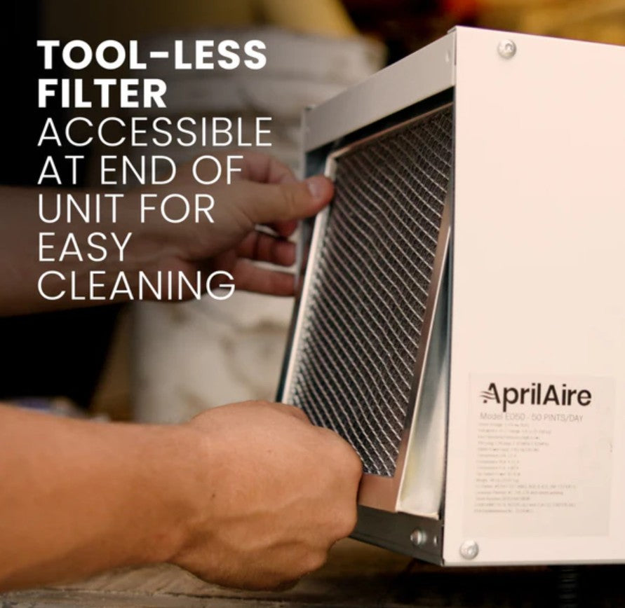 Aprilaire E050W - Wi-Fi Enabled Basement and Crawl Space Pro Dehumidifier, 50 Pints